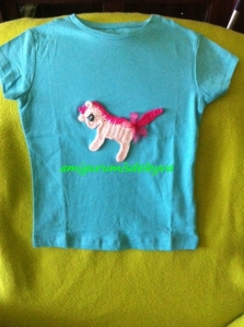 Camiseta Turquesa Little Ponny Rosa
