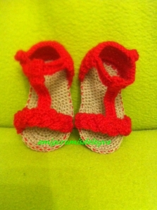 Sandalias Bebé Crochet Rojas